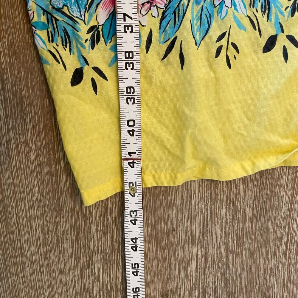 Anthony Richards House Dress Women's Yellow Sz 3X  Snap Closure Floral Patio - Picture 9 of 9